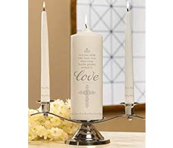 $70 plus shipping Faith, Hope and Love Unity Candle Set, 9 Inch x 3 Inch
